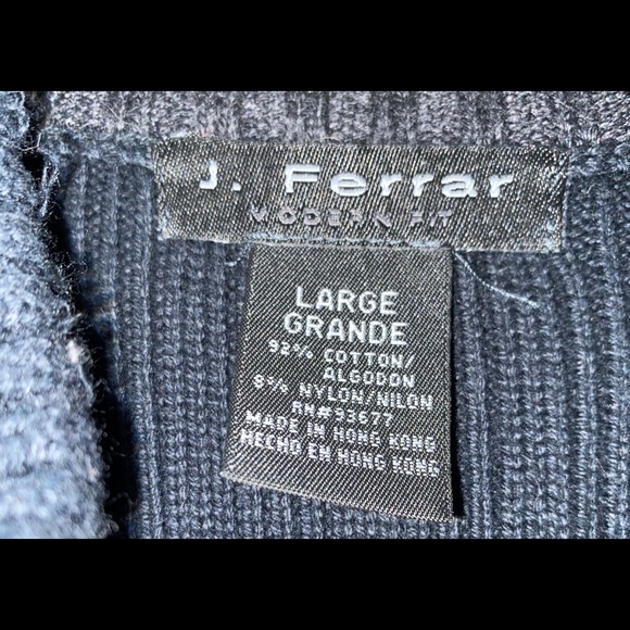 J. FERRAR Men's Navy Blue Sweater Sz Lg - Picture 4 of 4